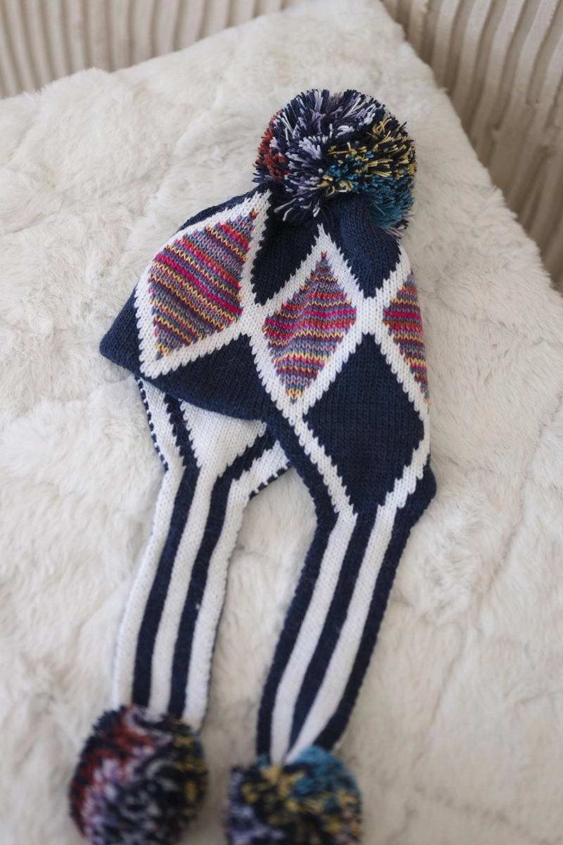 Women&#039;s cap with long ears Eunika K322 dark blue