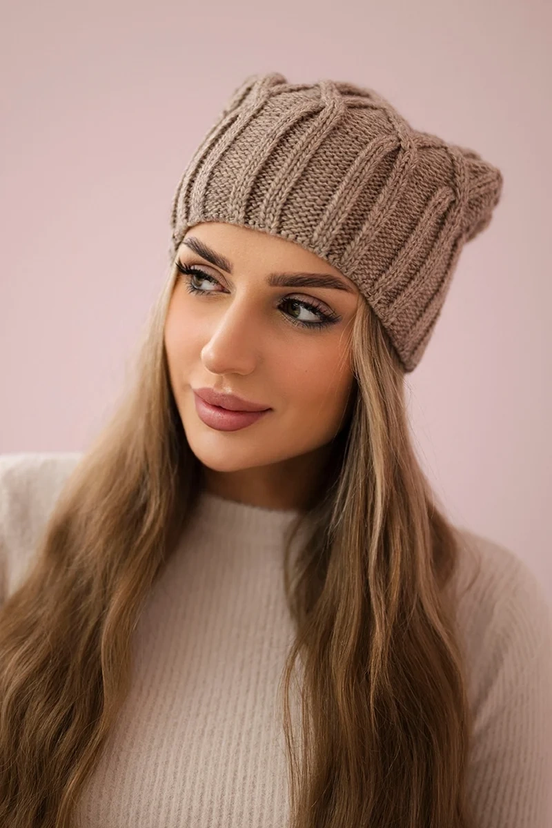 Kesi Milano fleecová čepice K203 ecru melange+light beige