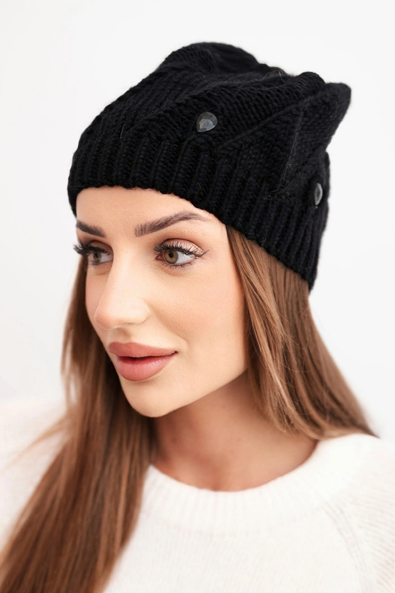 Dámská zimní čepice s krystaly Kesi