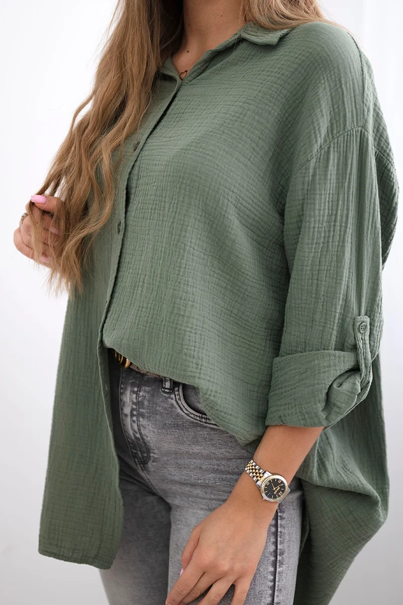 Kesi Włoski Cotton muslin shirt khaki