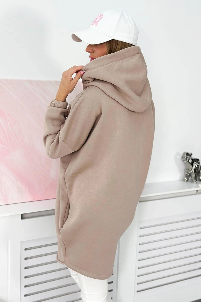 Kesi Sweatshirt with short zipper dark beige