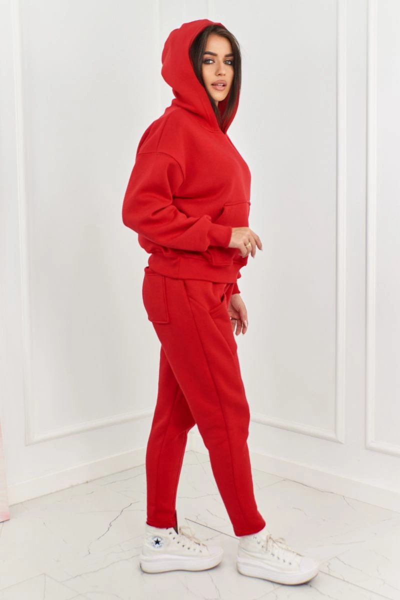 Insulated set sweatshirt + trousers red
