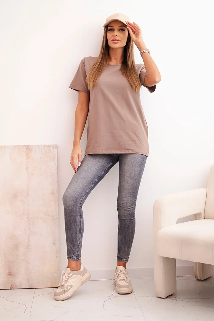 Polski Women&#039;s cotton blouse in a classic cut fango
