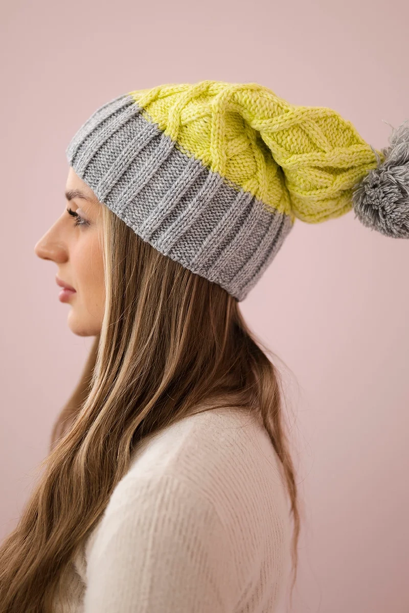 Kesi Cap with fleece Milano K203 yellow+gray