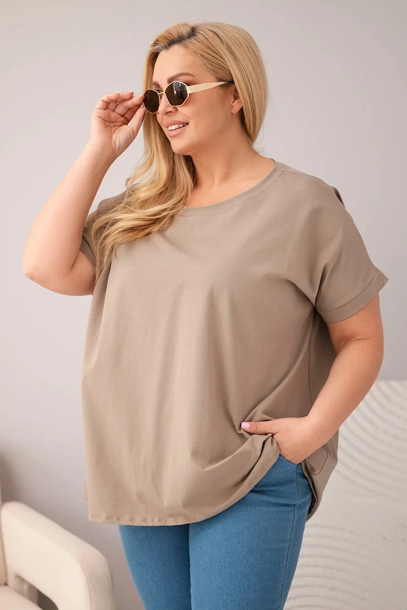 Dámské plus size top Kesi fango
