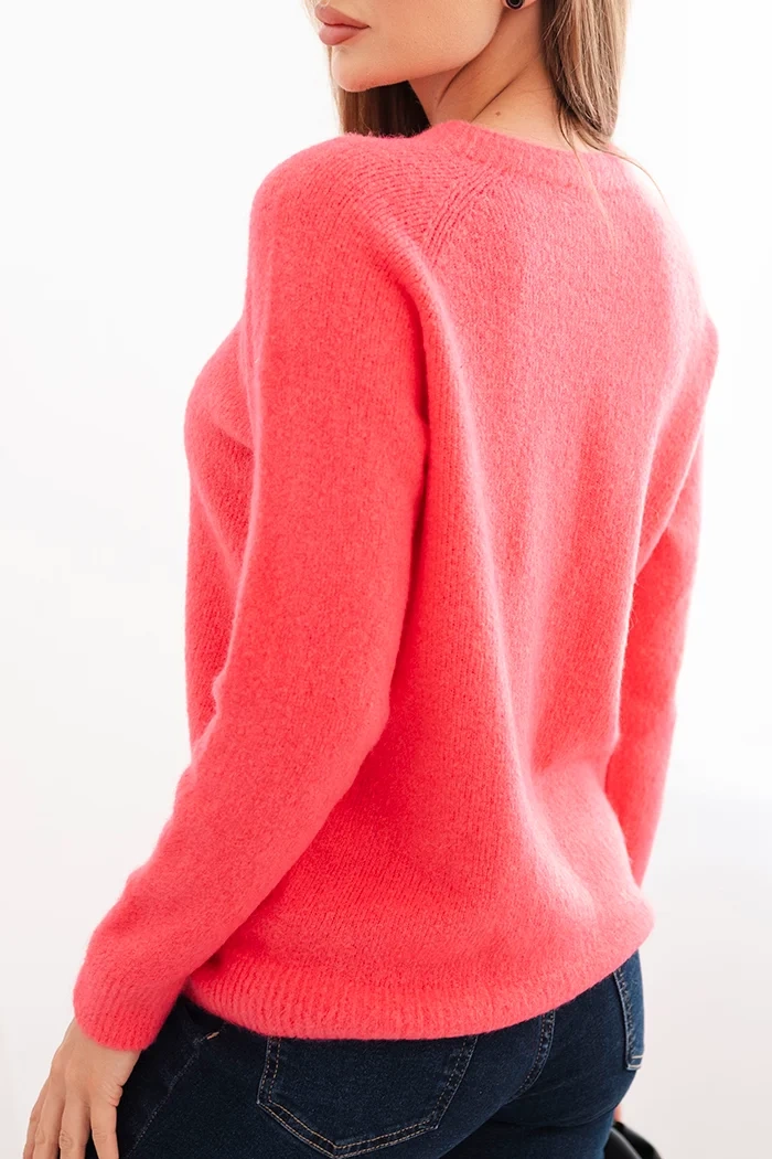 Kesi Włoski Women's sweater made of baby alpaca with long sleeves pink