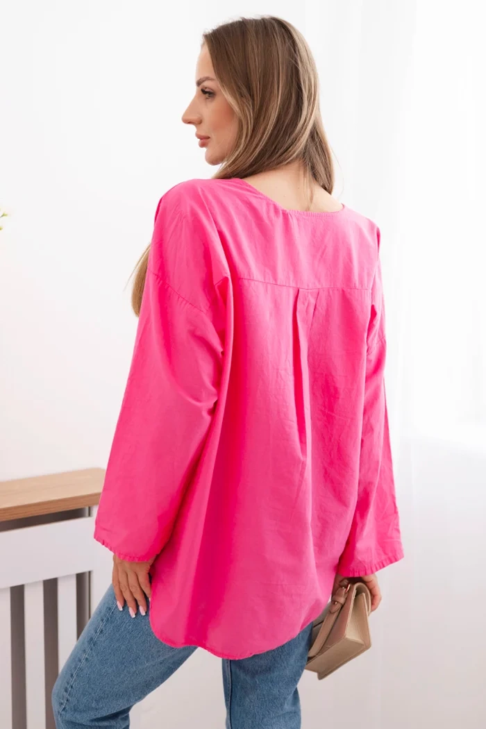 Kesi Włoski Shirt blouse with an embroidered pattern fuchsia