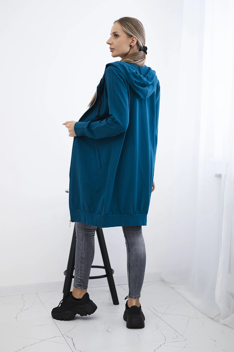 Navy dress with hood and hood