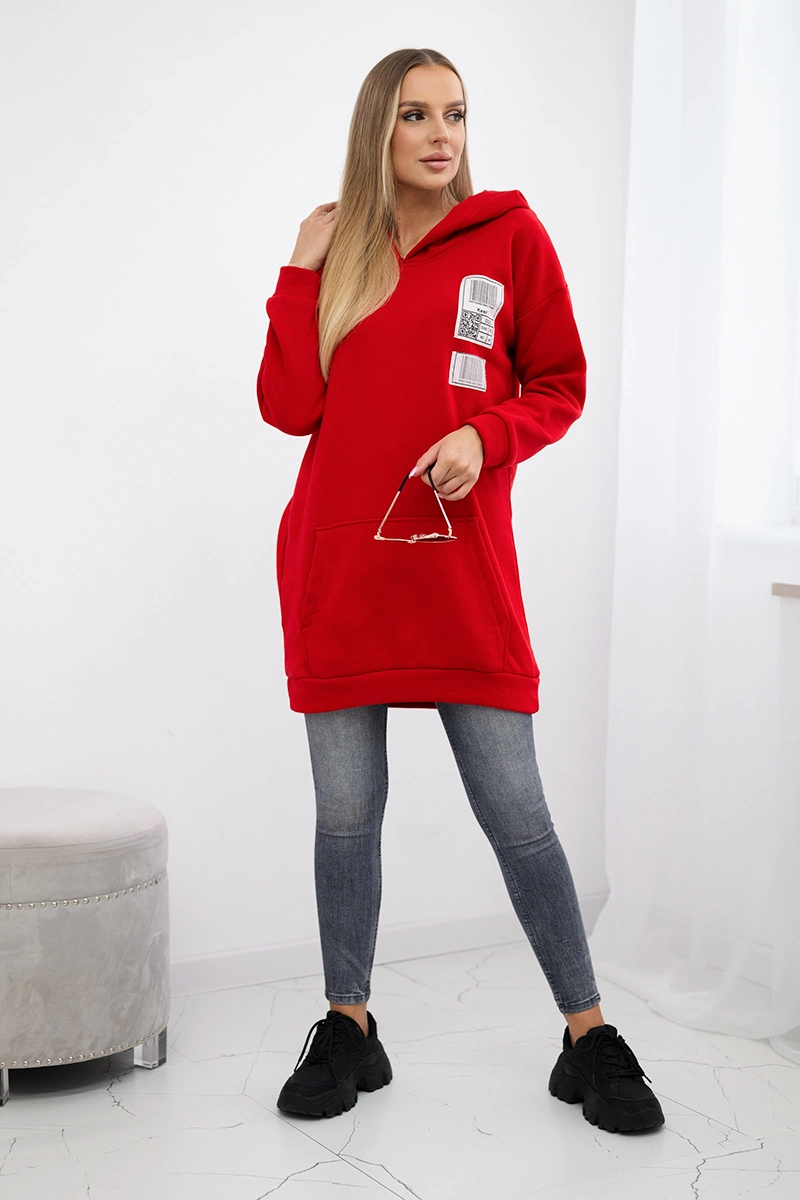 Hoodie with red patches