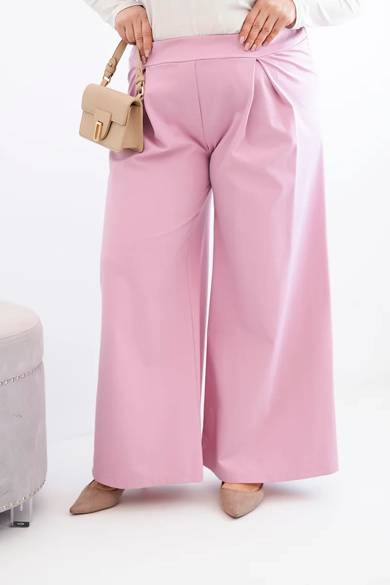 Plus size kalhoty s širokými kalhotami