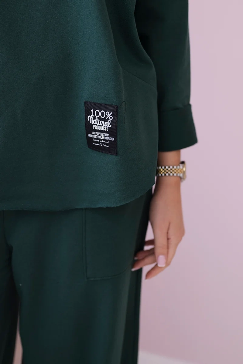 Kesi Włoski Cotton sweatshirt pants set dark khaki