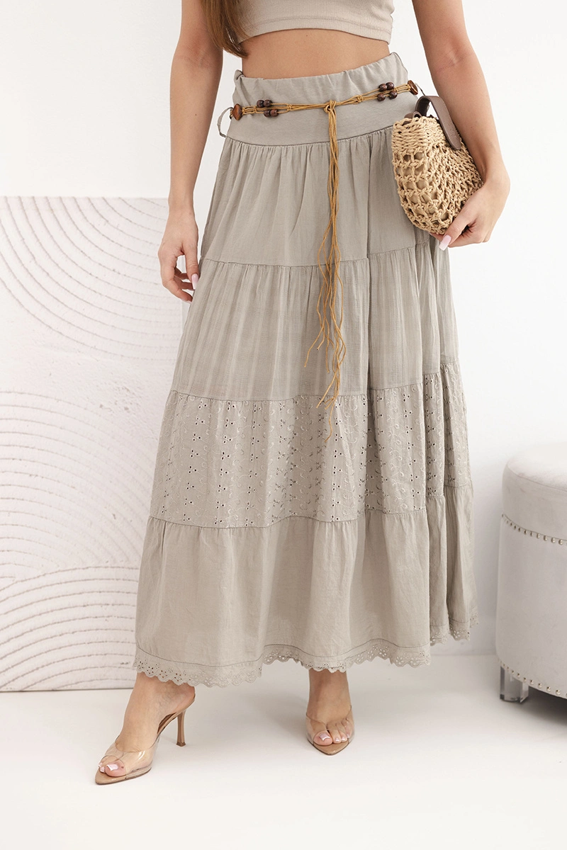 Дамска макси пола с бродерия
