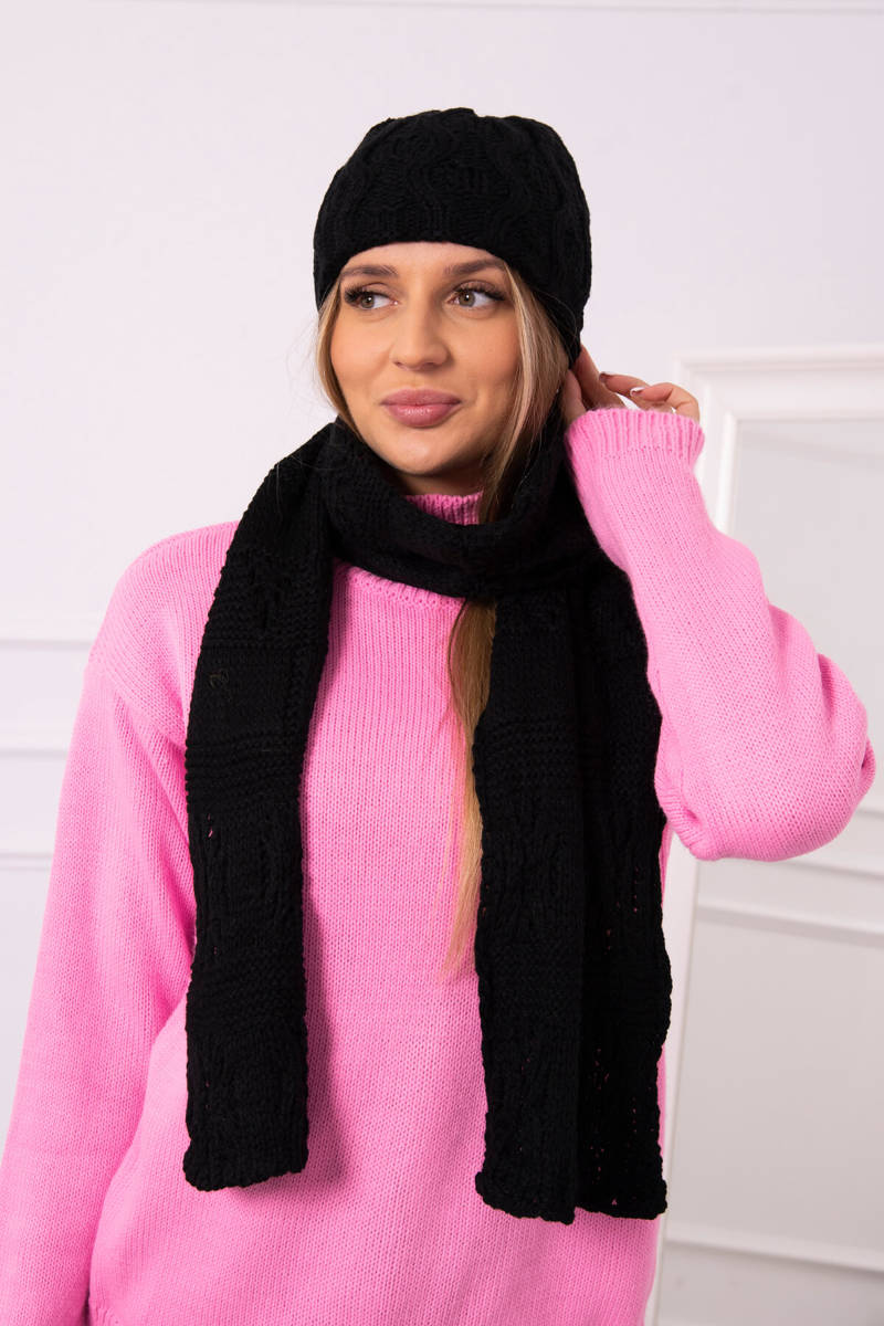 Women's Set With Scarf Amelia K329 Black