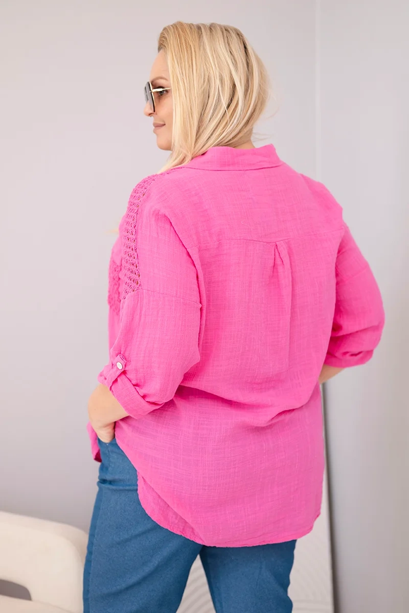 Дамска риза Kesi Włoski с дантелени вложки