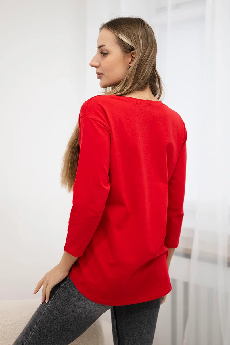 Blouse with Superior print red