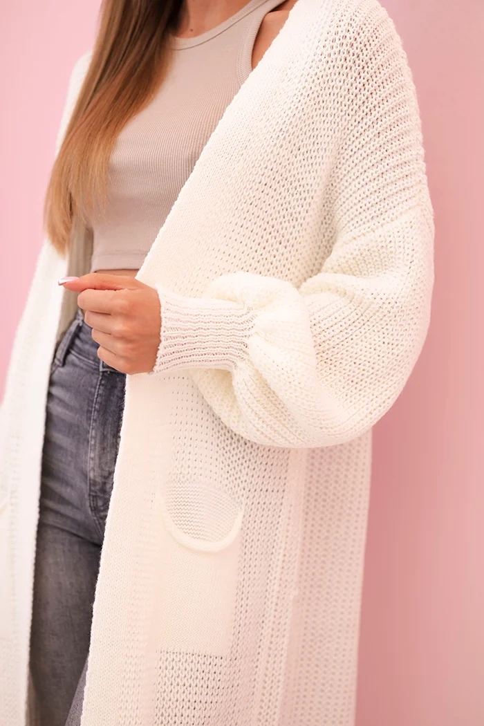 Kesi Włoski Sweater long cardigan ecru