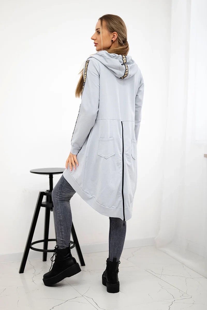 Zip-up sweatshirt at the back grey