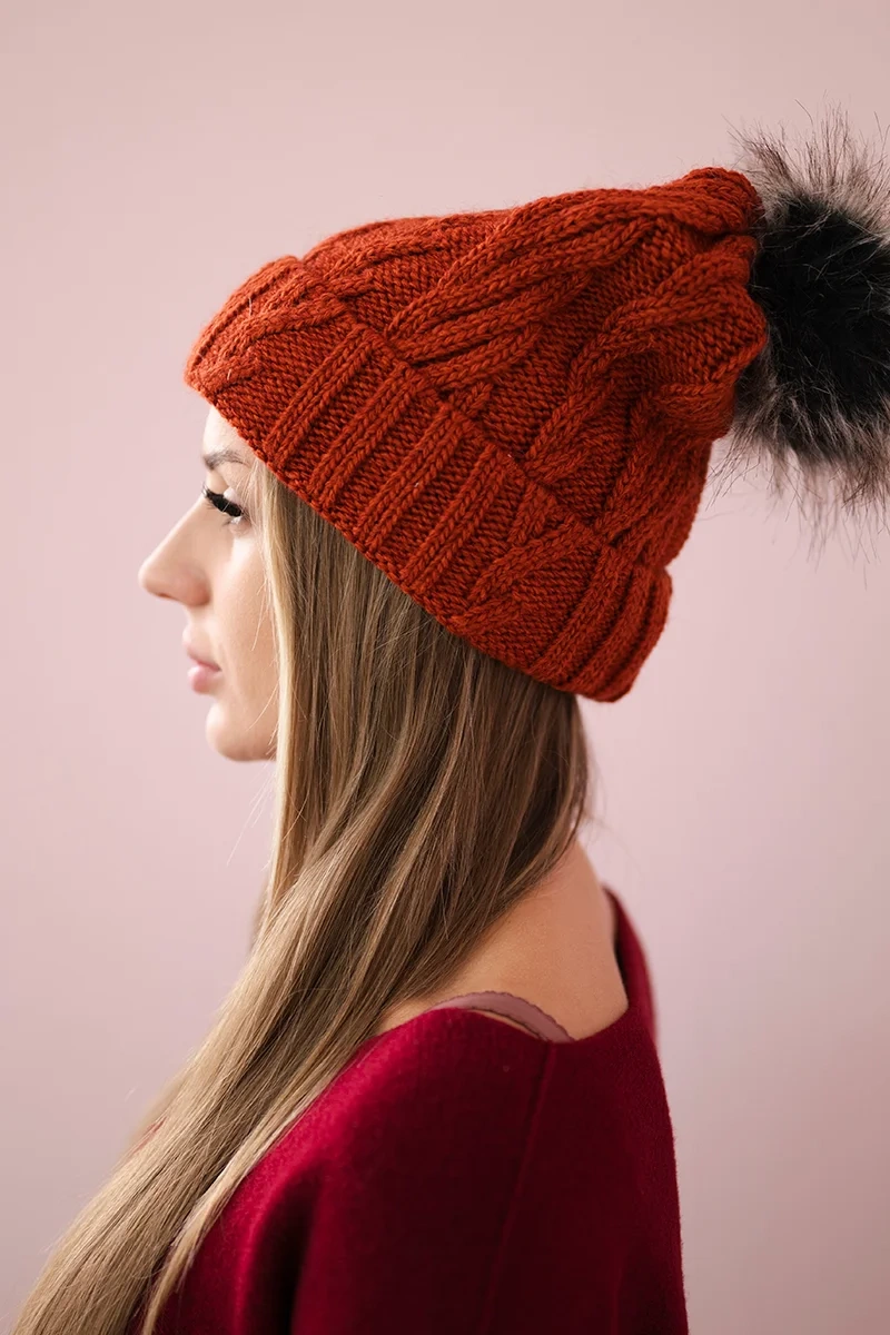 marka niezdefiniowana Cap with fleece Warkocz K226 foxy