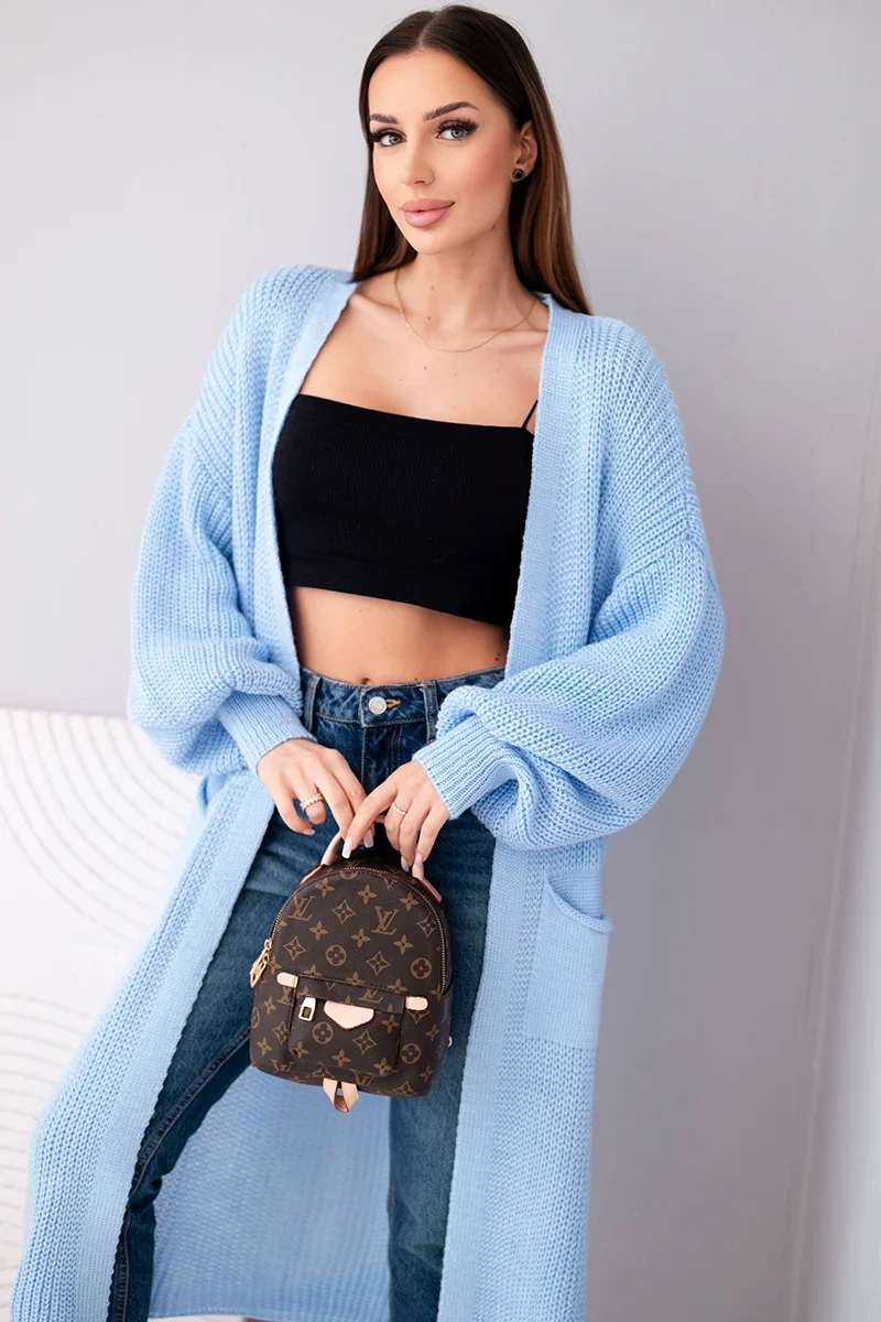 Kesi Włoski Sveter dlhý sveter modrý