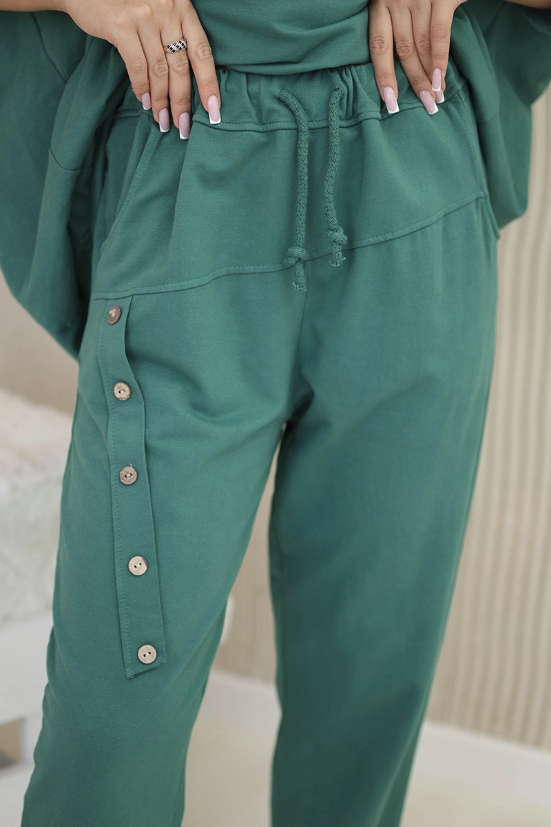 Kesi Włoski Oversize cotton set sweatshirt + pants green
