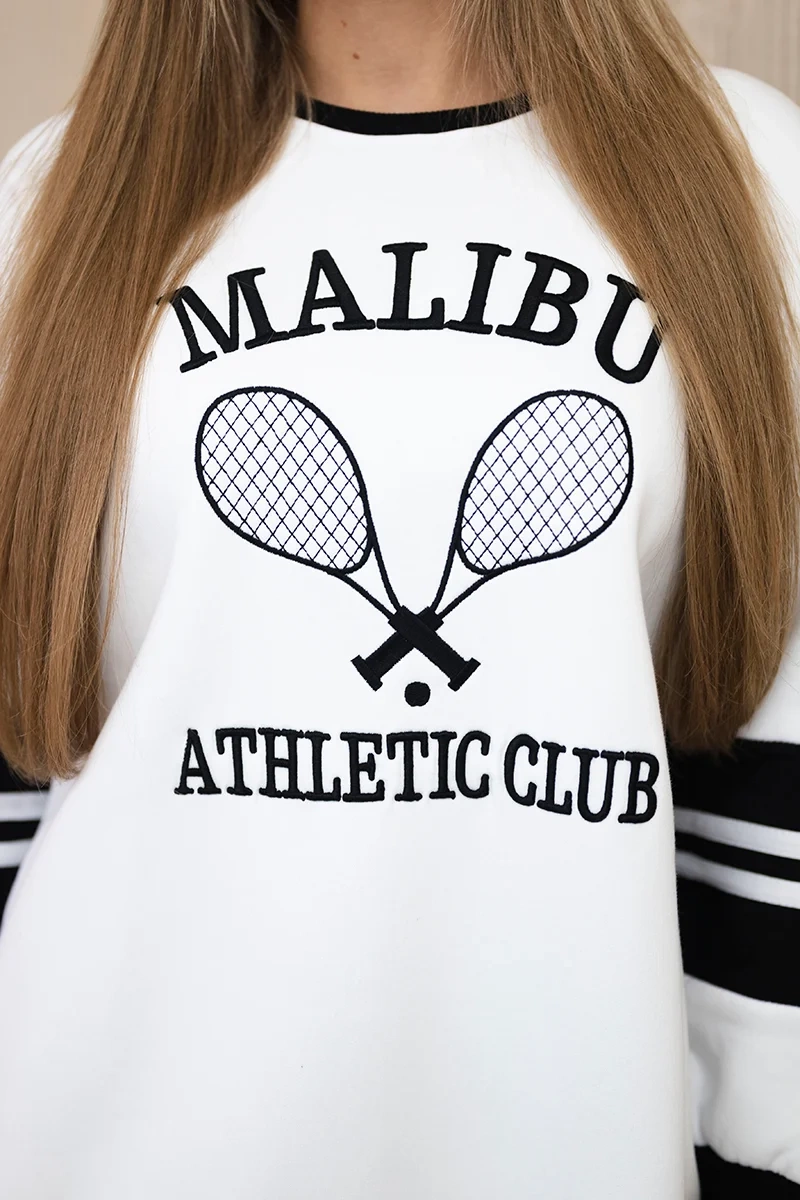 Malibu insulated sweatshirt white + black