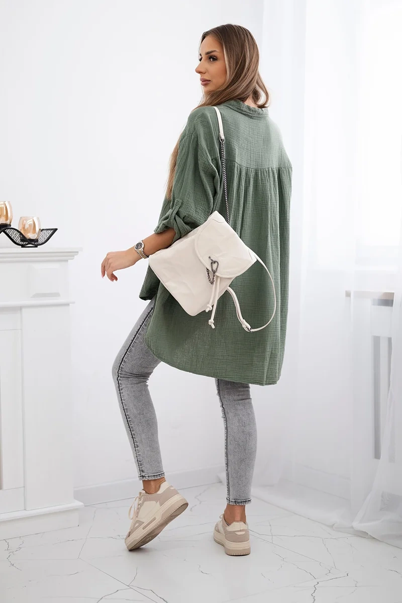 Kesi Włoski Cotton muslin shirt khaki