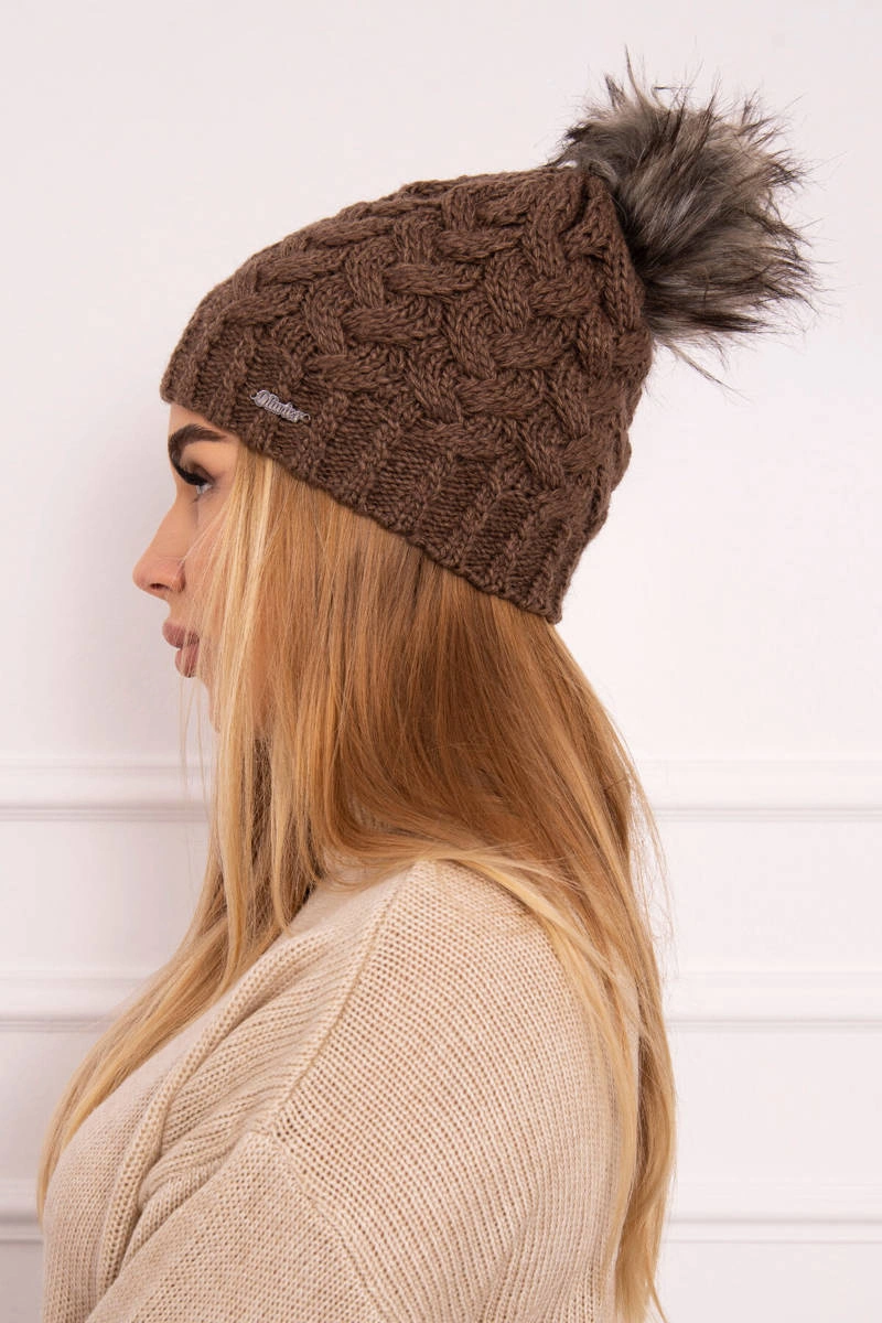 marka niezdefiniowana Cap with fleece Daria K217 cappuccino