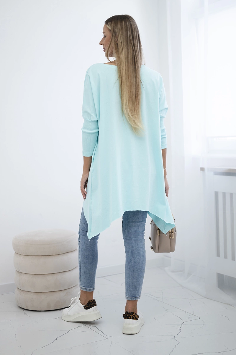 Oversize blouse with a rainbow mint print