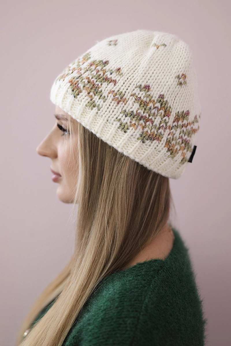 Kesi Women's cap Florencja K350 ecru+khaki