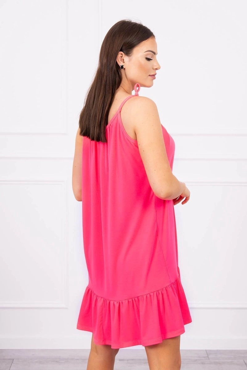 marka niezdefiniowana Dress with thin straps pink neon