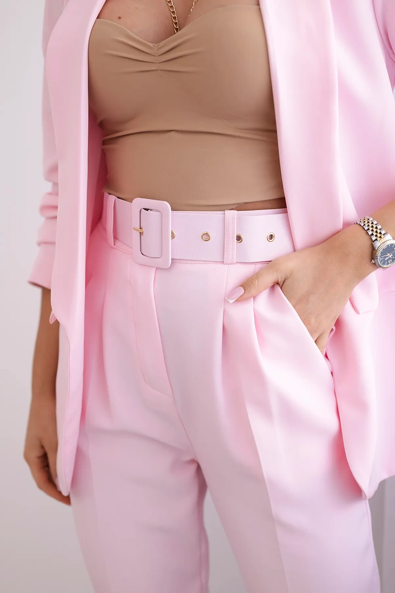 Elegant jacket and trouser set candy pink