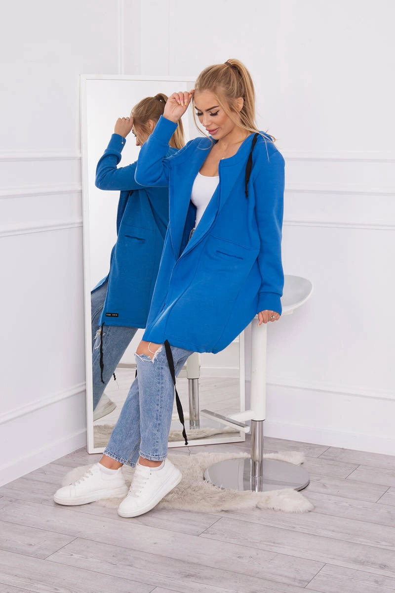 Insulated raincoat with hood purple blue