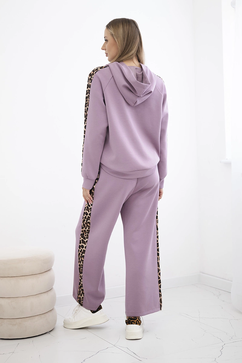 Kesi Włoski Viscose set with leopard stripes dark pink