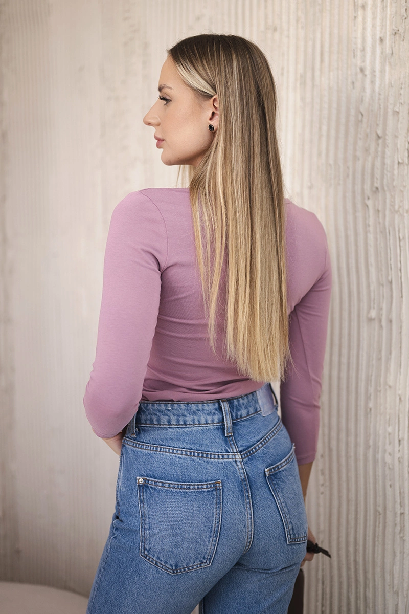 Body blouse with gun print dark pink