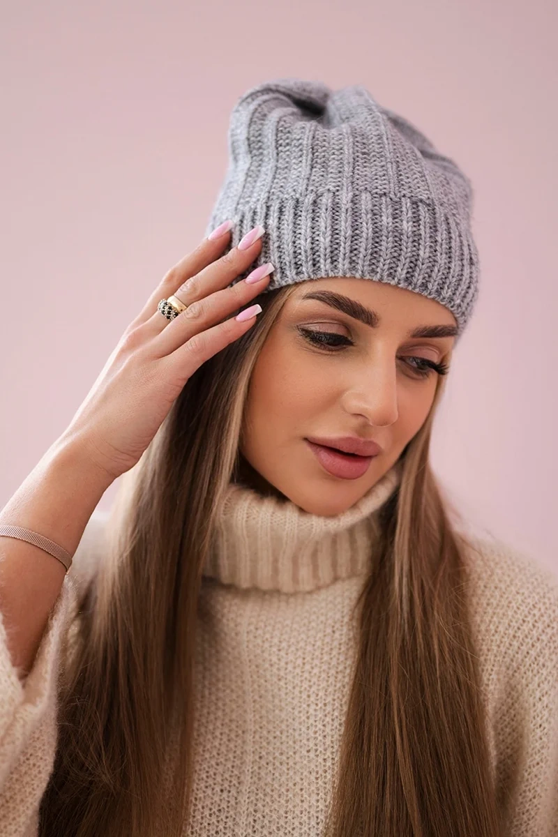 Kesi Čapica s fleece Anna K238 svetlo šedá