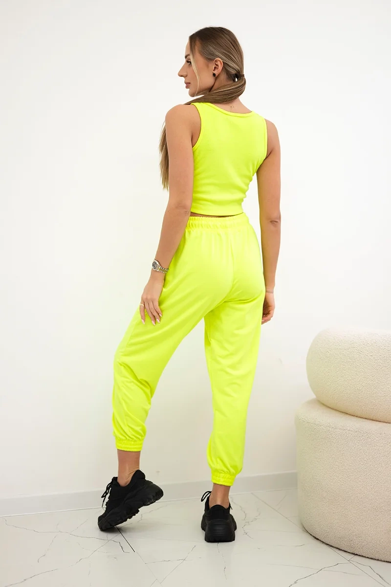 Set top+pants yellow neon