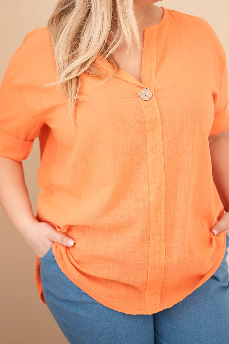 Kesi Włoski dámska plus size blúzka oranžová