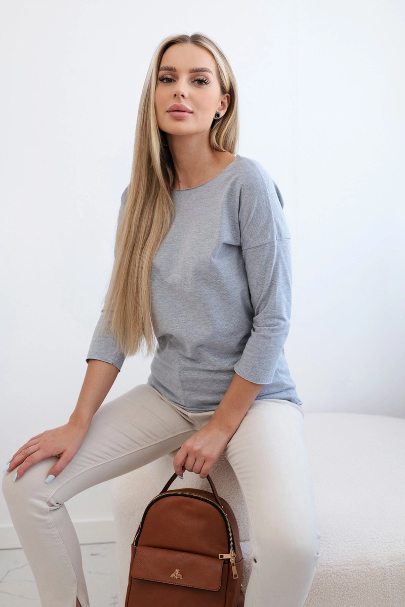 Casual Grey Melange Blouse