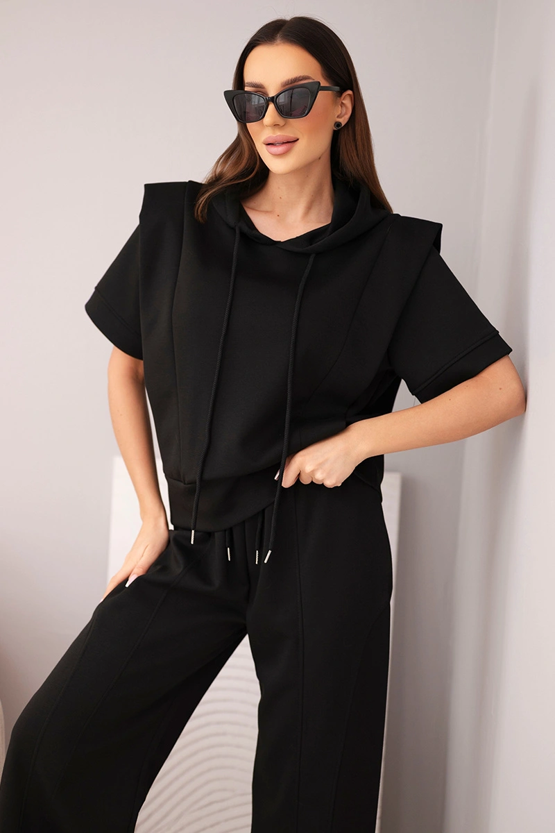 Дамски комплект Kesi Włoski: суичър с качулка и широки панталони