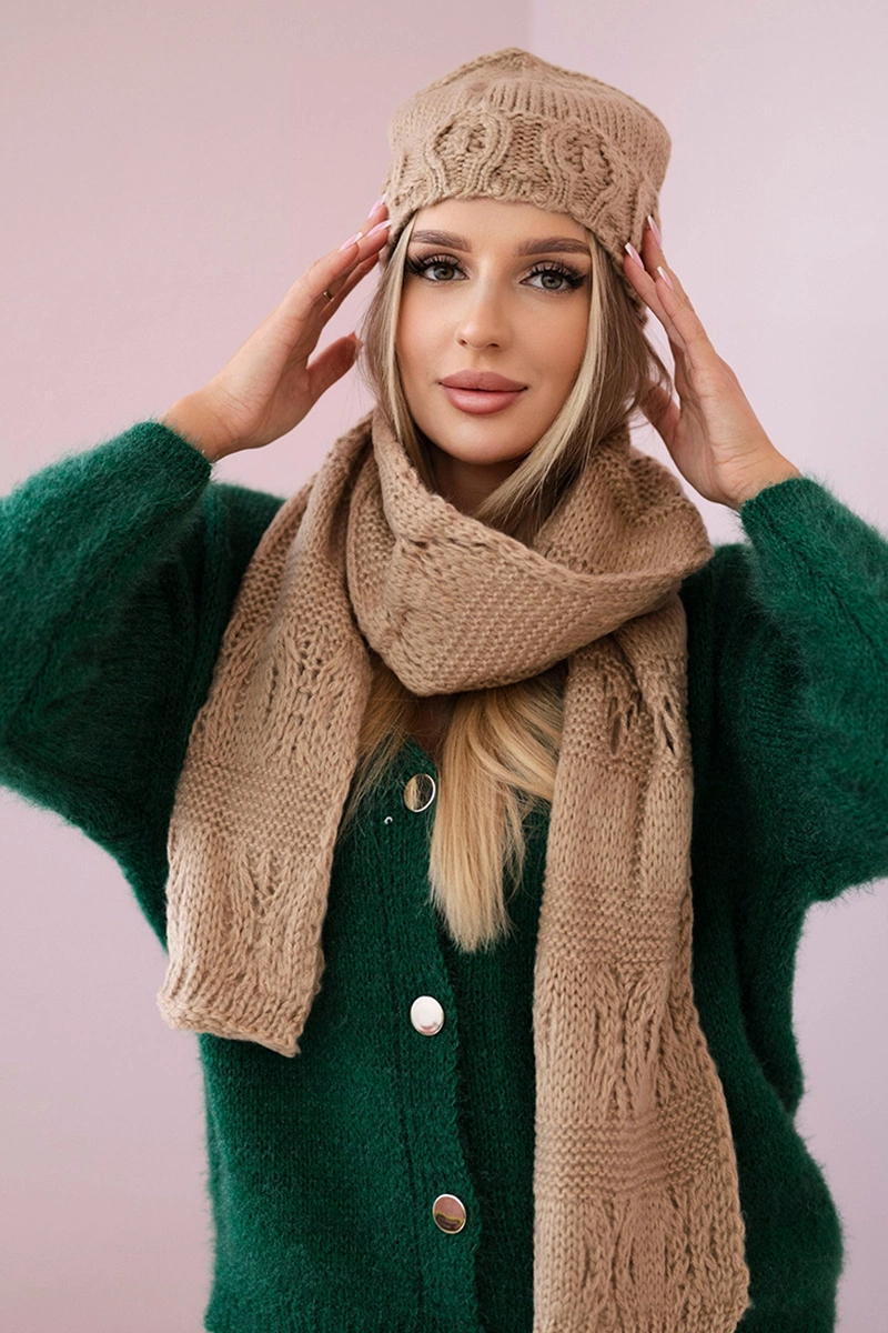 Dámský set s šátkem Adrianna K417 camel