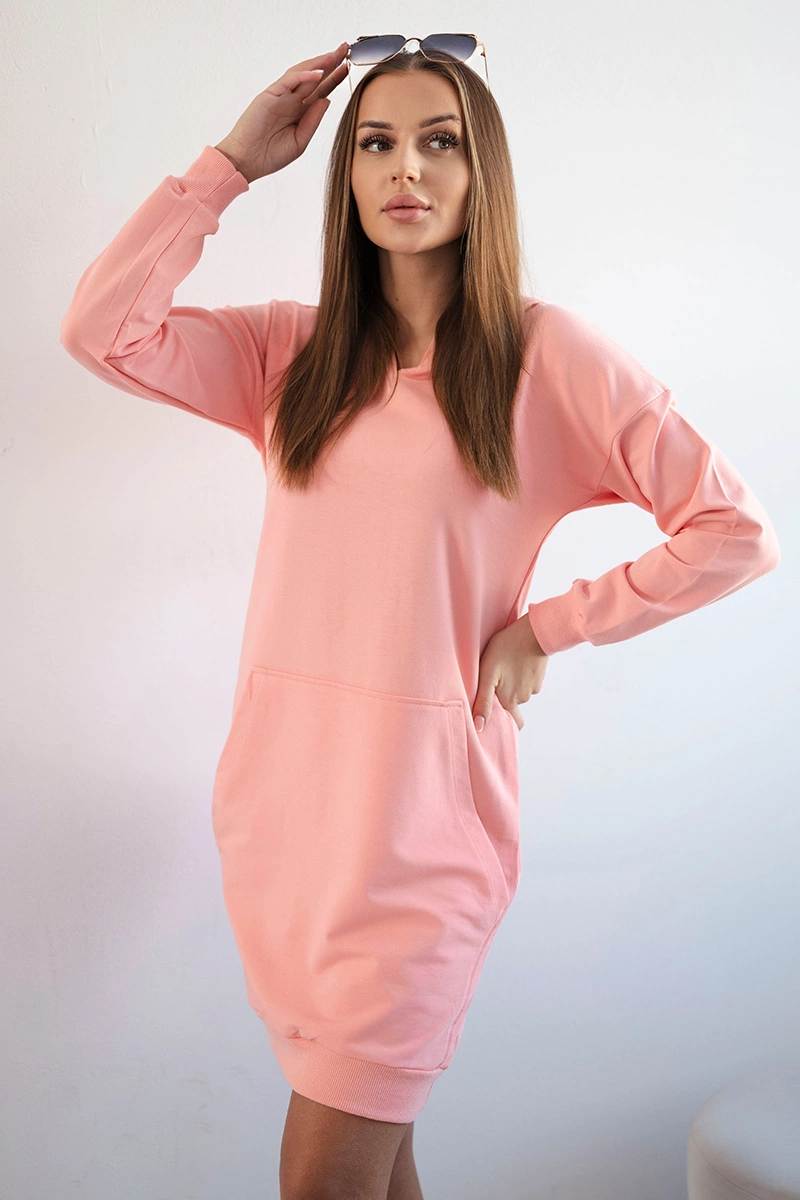 Apricot dress with hood