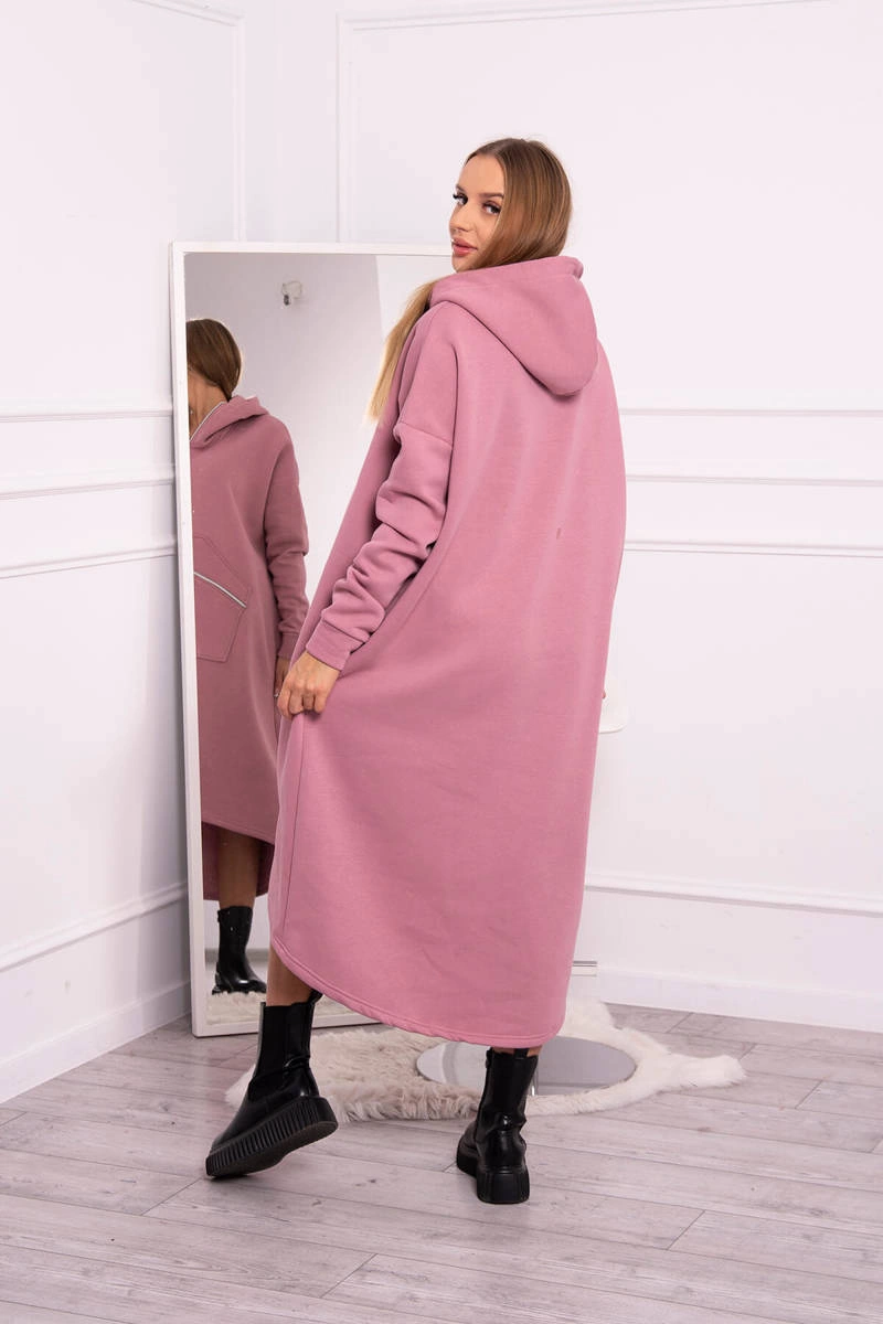 Insulated dress with hood navy pink