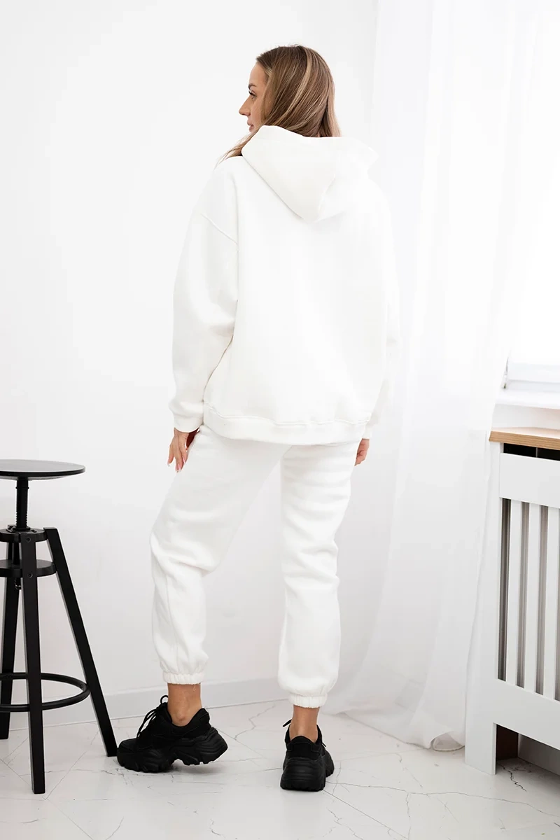 Insulated cotton set, sweatshirt + trousers Brooklyn ecru