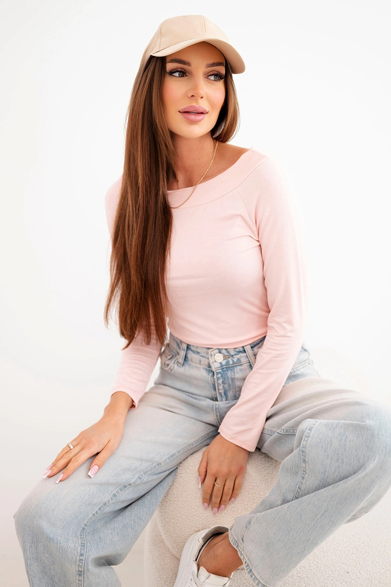 Дамска вискозна блуза с дълъг ръкав