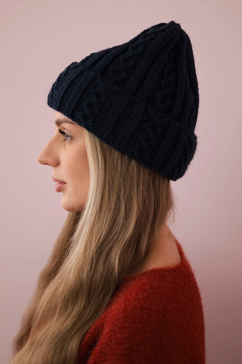 marka niezdefiniowana Cap with turn up Marzena K206 navy blue