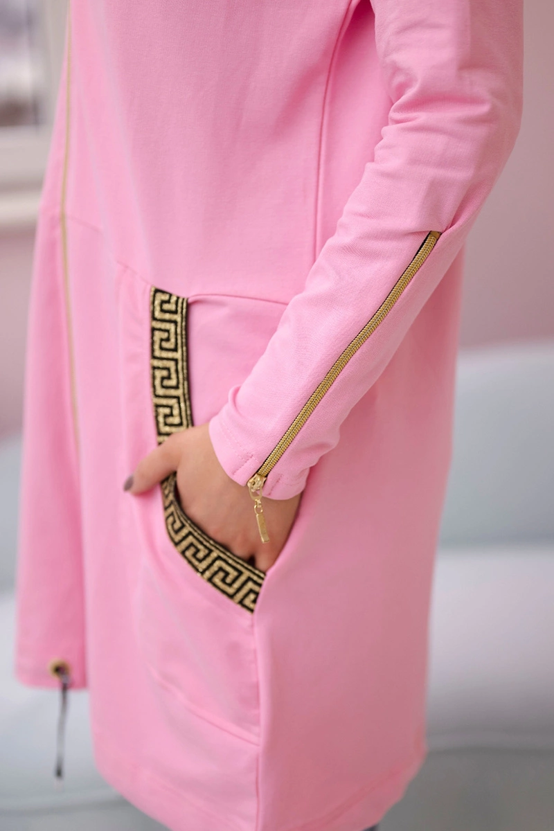Sweatshirt with decorative belt light pink