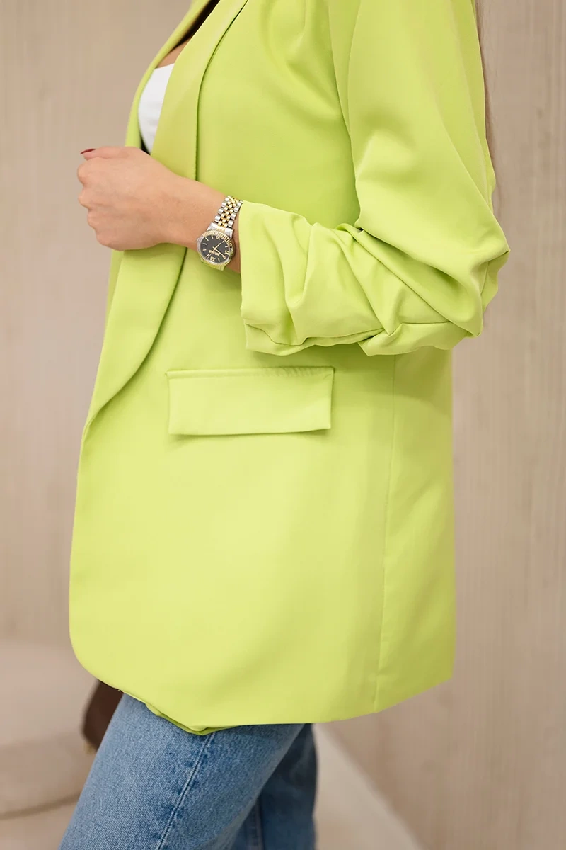 Elegant jacket with kiwi lapels