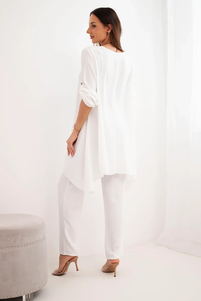 Set blouse + trousers with ecru pendant