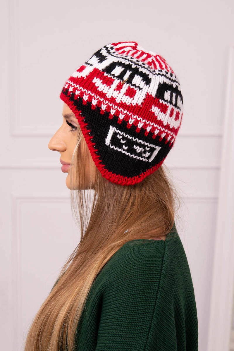 marka niezdefiniowana Women&#039;s cap Maryla K406 red+white+black