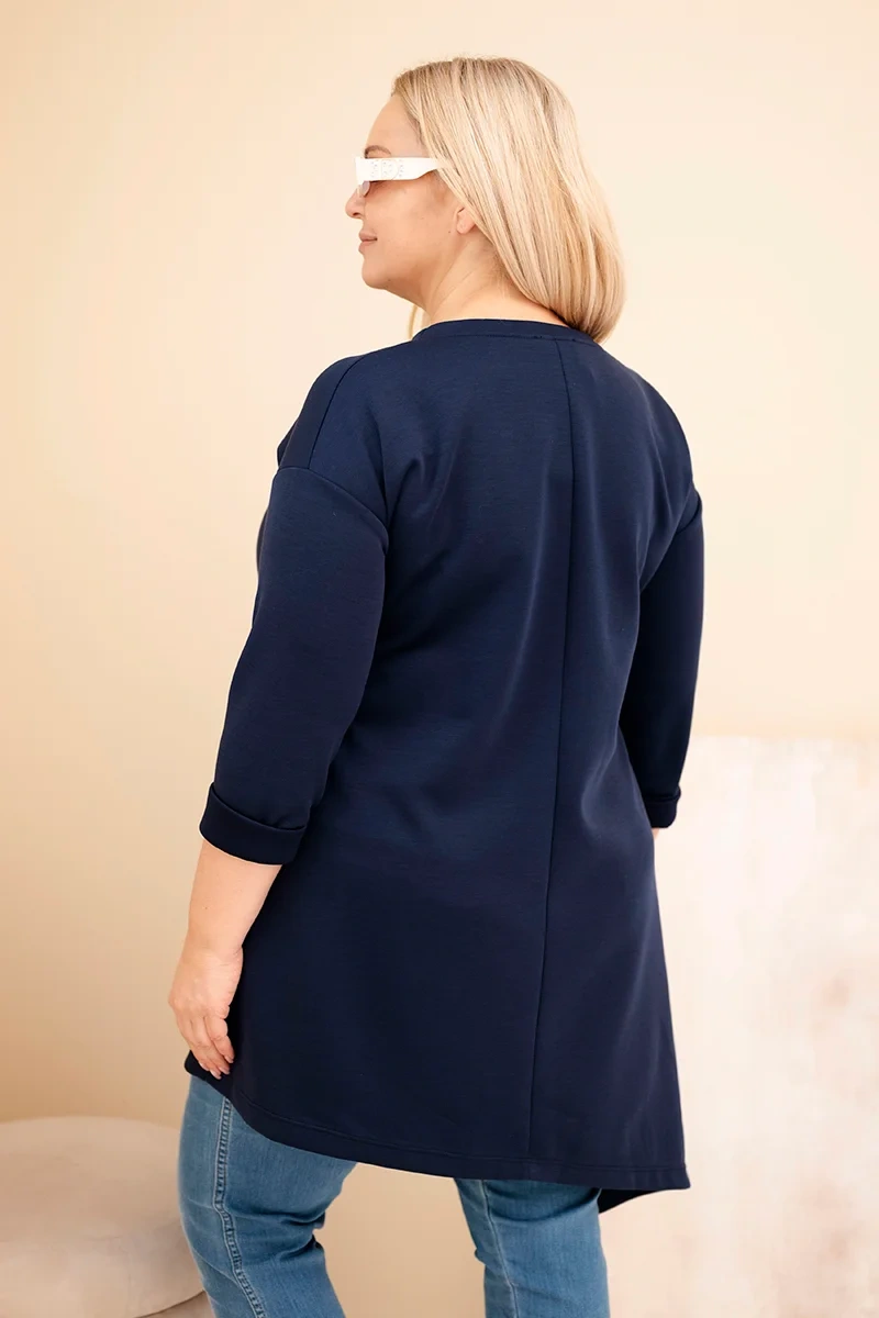 Plus size šaty z viskózy s asymetrickým lemom